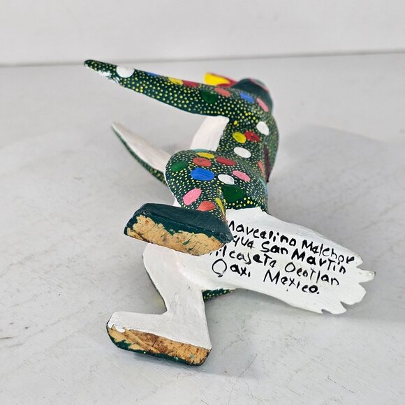 Oaxacan Wood Carving Marcelino Melchor Penguin Mexico Folk Art Alebrije Bird - Picture 7 of 9
